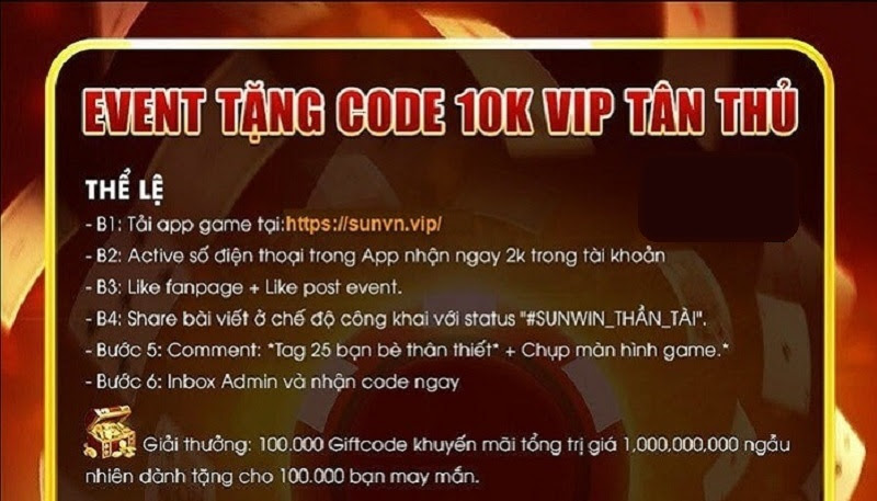 Chương trình khuyến mãi tại cổng game Sunvn Vip