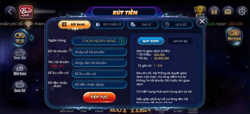 Cách rút tiền tại cổng game bài đặc sắc này