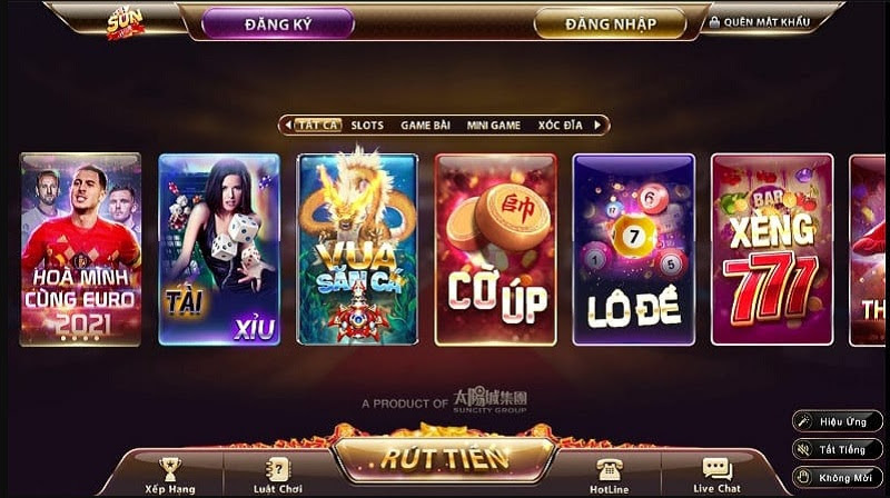 Đa dạng các loại sản phẩm tại cổng game Sunvn Vip