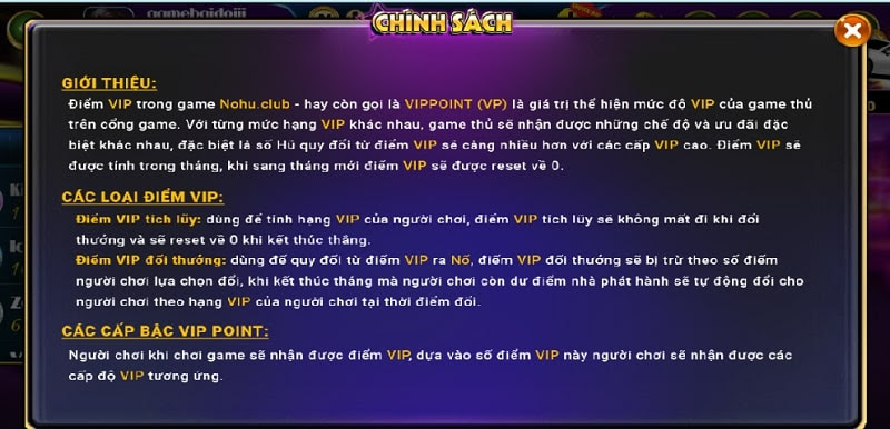 Chính sách thưởng thành viên tại cổng game bài Nohu Club