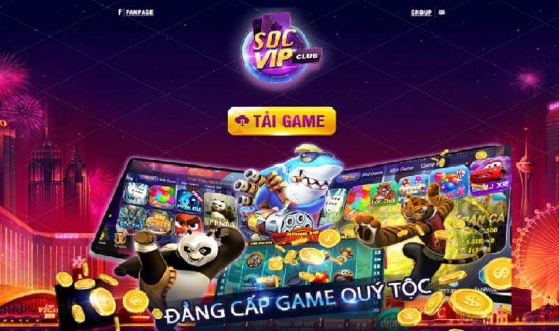 Giao diện đẹp mắt của cổng game uy tín SocVip Club