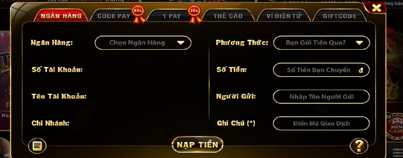 Cổng game bài đổi thưởng Top88 hỗ trợ nhiều phương thức nạp tiền khác nhau