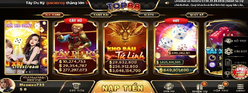 Top88 luôn hỗ trợ giao dịch nhanh chóng