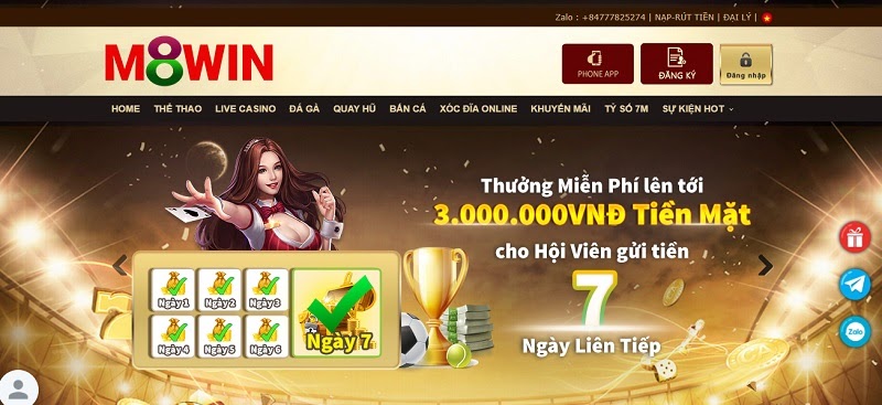 Giao diện tinh tế của cổng game M8win