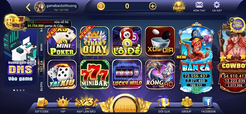 Giao diện cuốn hút của cổng game Thanquay247