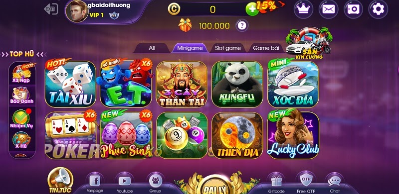 Mini game tại cổng game Choáng Club