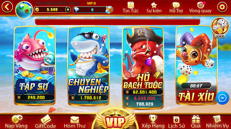 Giao diện sinh động tại game bắn cá đổi thẻ Bancazui