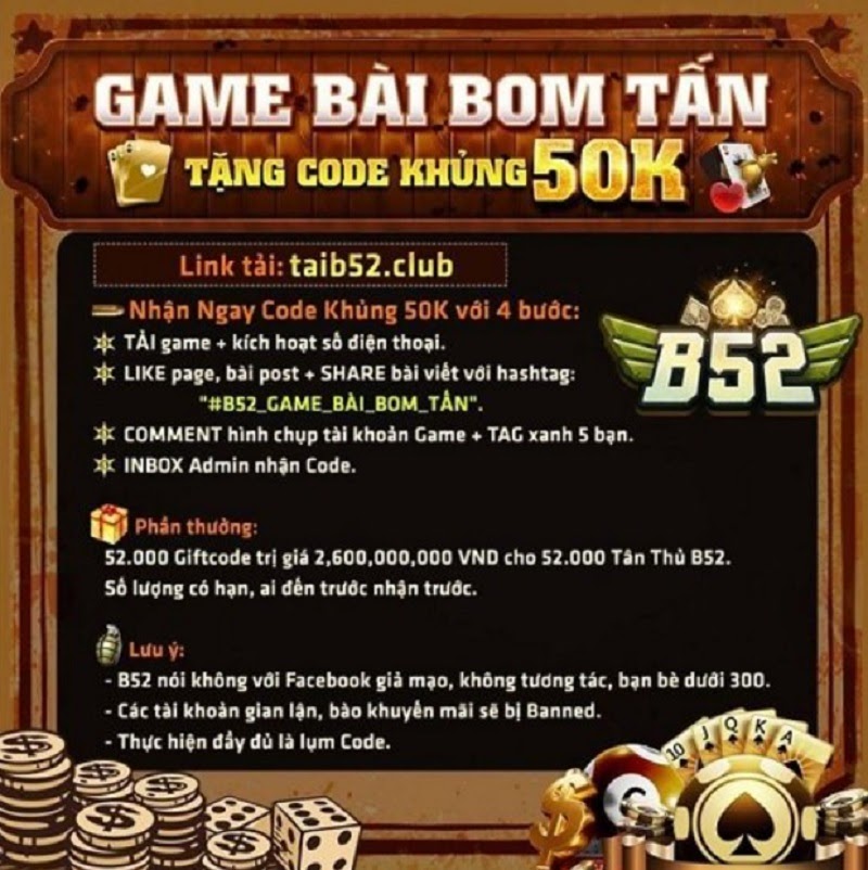 Chương trình khuyến mãi tại cổng game B52 Club