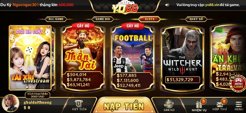 Slots Game nổ hũ tại cổng game Yo88