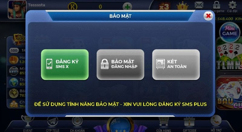 Bảo mật thông tin qua OTP tại cổng game bài hàng đầu