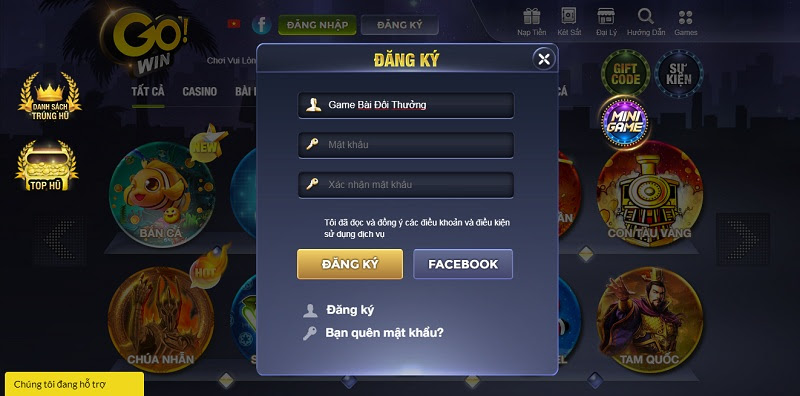 Hướng dẫn đăng ký cổng game bài Gowin nhanh chóng