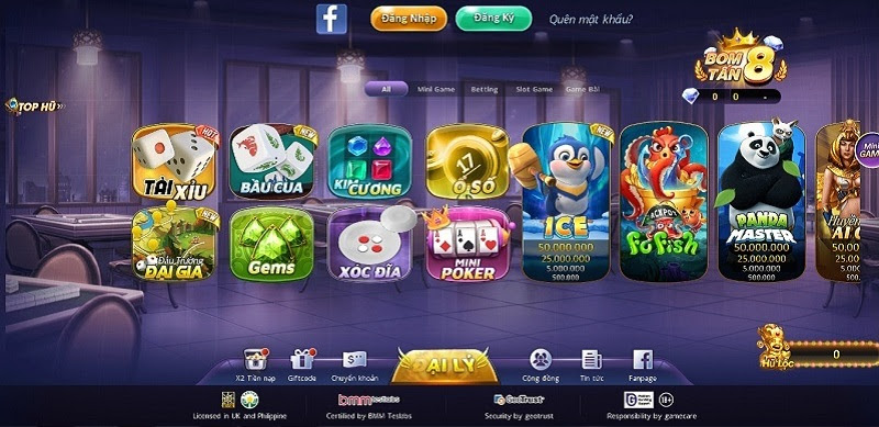 Giao diện bắt mắt của cồng game B29 Club