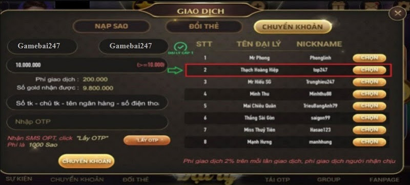 Rút tiền an toàn tại cổng game Sao Club