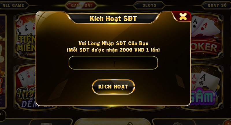 Nhận ngay 2.000 VNĐ khi kích hoạt tài khoản tại cổng game bài Fa88