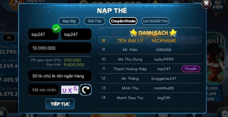 Hướng dẫn nạp tiền game bài Waha Club