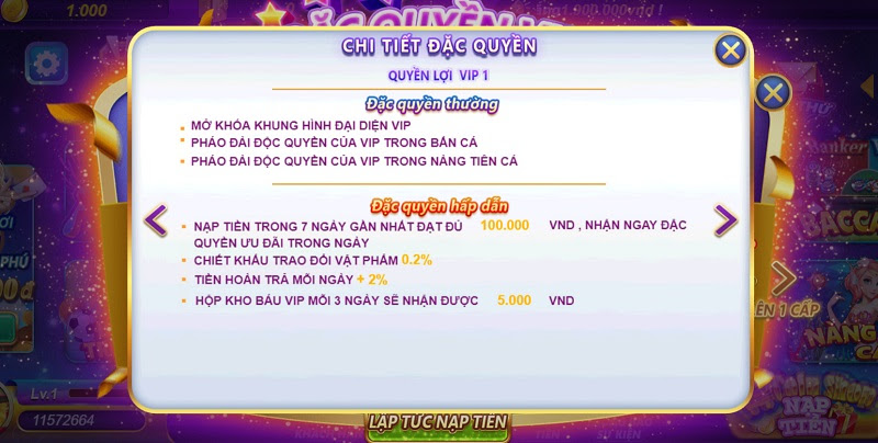 Lên VIP hưởng đặc quyền