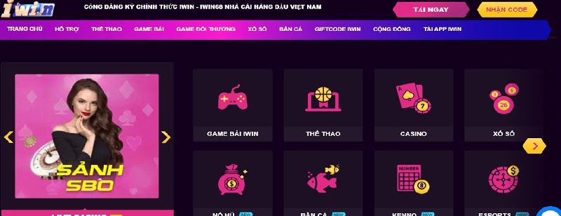 Kho game đa dạng của cổng game bài Iwin68