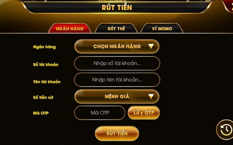 Rút tiền tại cổng game Zingvip Club