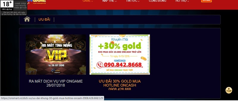 Ưu đãi cực sốc tại cổng game bài Ongame