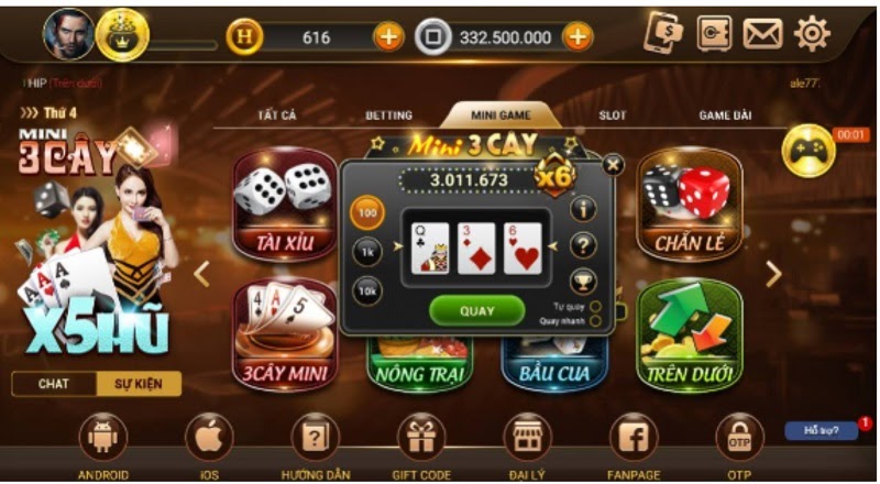 Giao diện cuốn hút tại cổng game bài Hip Club 