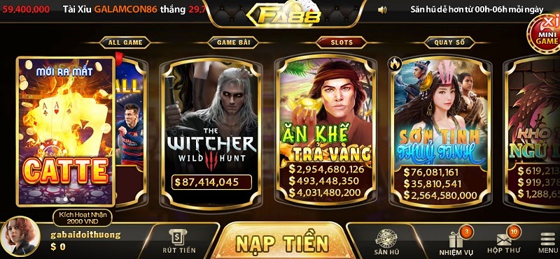 Slots tại cổng game Fa88 Club