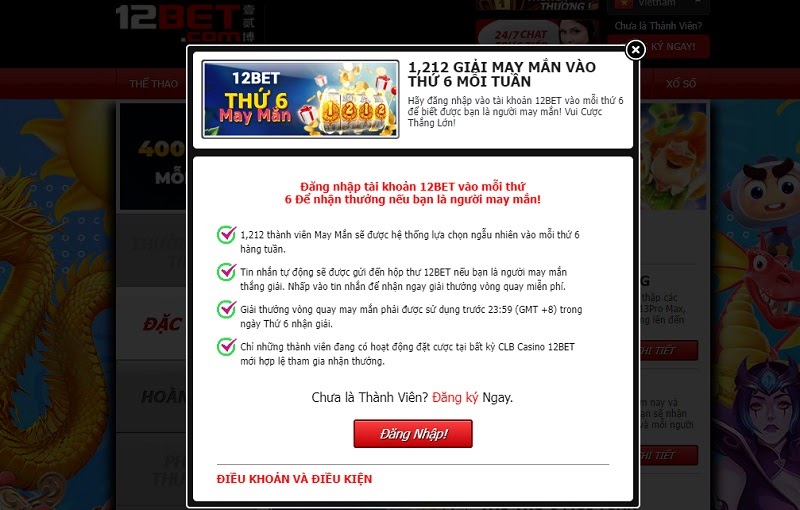 Các tựa game tại khu vực bắn cá 12Bet