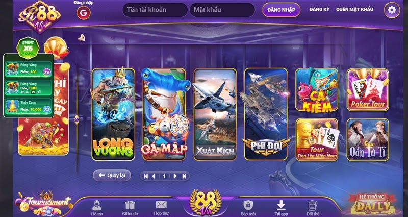 Các tựa game tại sân chơi bắn cá R88