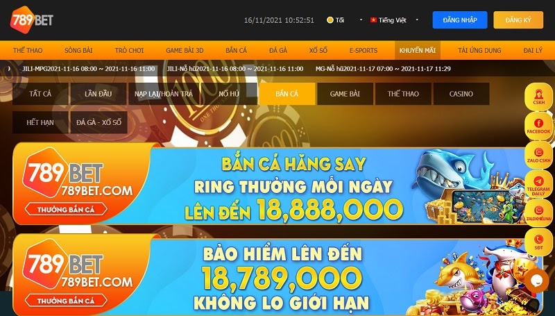 Ưu đãi ngập tràn tại bắn cá 789bet