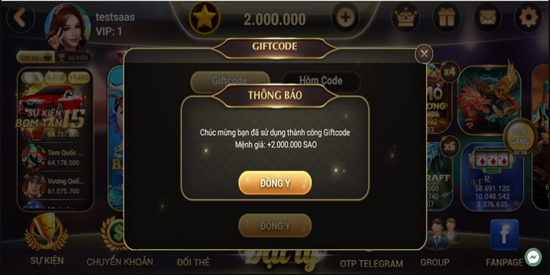 Hướng dẫn nhận giftcode saoclub