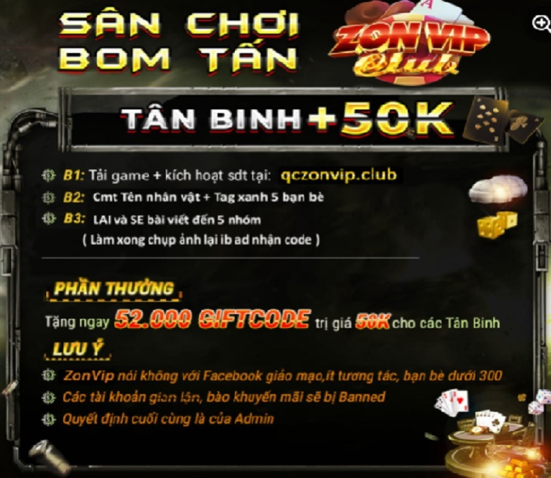 Giftcode Zonvip chào tân thủ cực hot