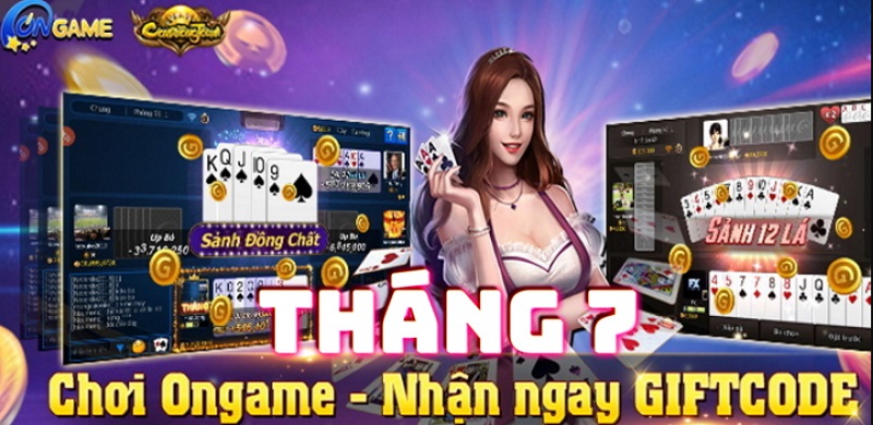 Sự kiện tặng Giftcode Ongame tháng 7