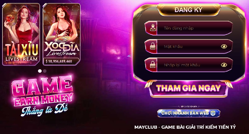 Tổng quan sân chơi game bài May Club