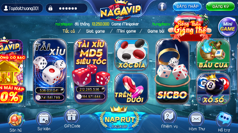 Giới thiệu đôi chút về cổng game Nagavip