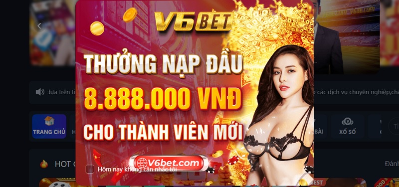 Khuyến mãi V6bet hàng đầu thị trường dành cho anh em cược thủ