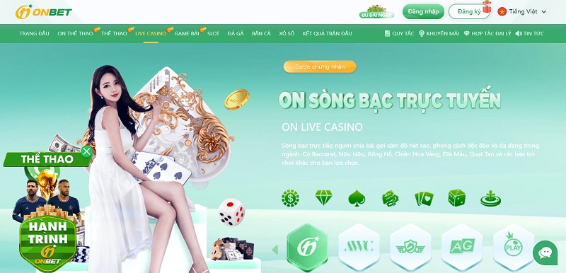 Đa dạng game Onbet