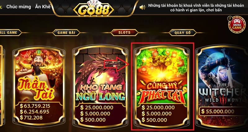 Game đổi thưởng Cung Hỷ Phát Tài tại Go88 & cơ hội giàu sang không thể bỏ qua