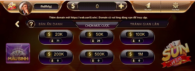 Mậu binh Sunwin tựa game giúp người chơi  trở mình thành đại gia trong chớp mắt 